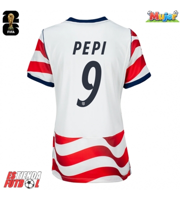 Estados Unidos Ricardo Pepi #9 Primera Equipación Mujer Mundial 2026 Manga Corta